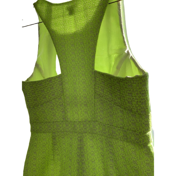 J Crew Women's Neon Yellow Green and Gray Dress - Picture 2 of 10
